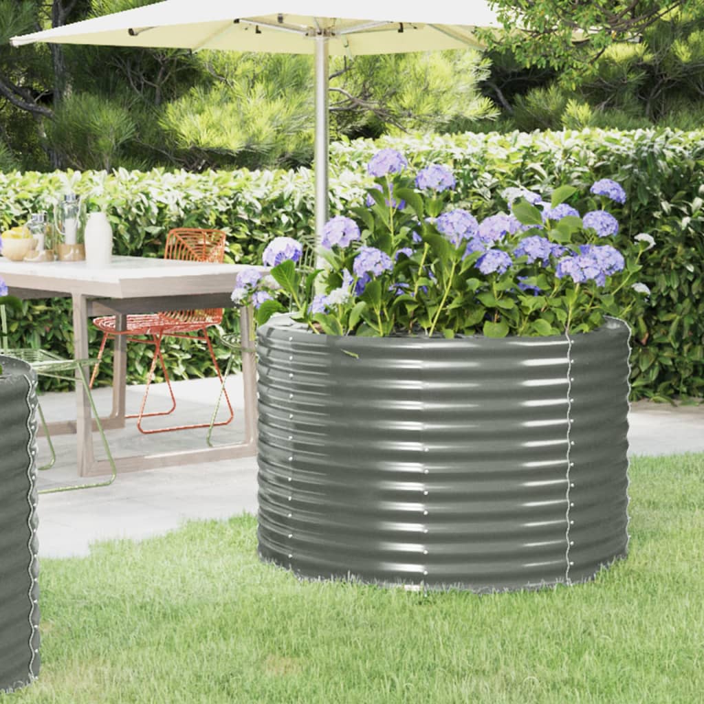 vidaXL Garden Raised Bed Patio Outdoor Raised Planter Box Powder-coated Steel-14
