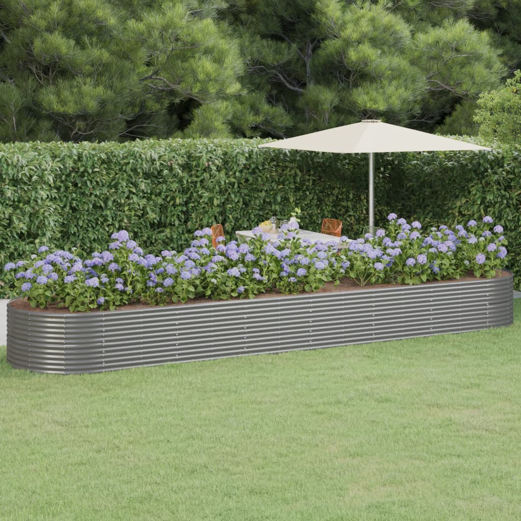 vidaXL Garden Raised Bed Patio Outdoor Raised Planter Box Powder-coated Steel-9